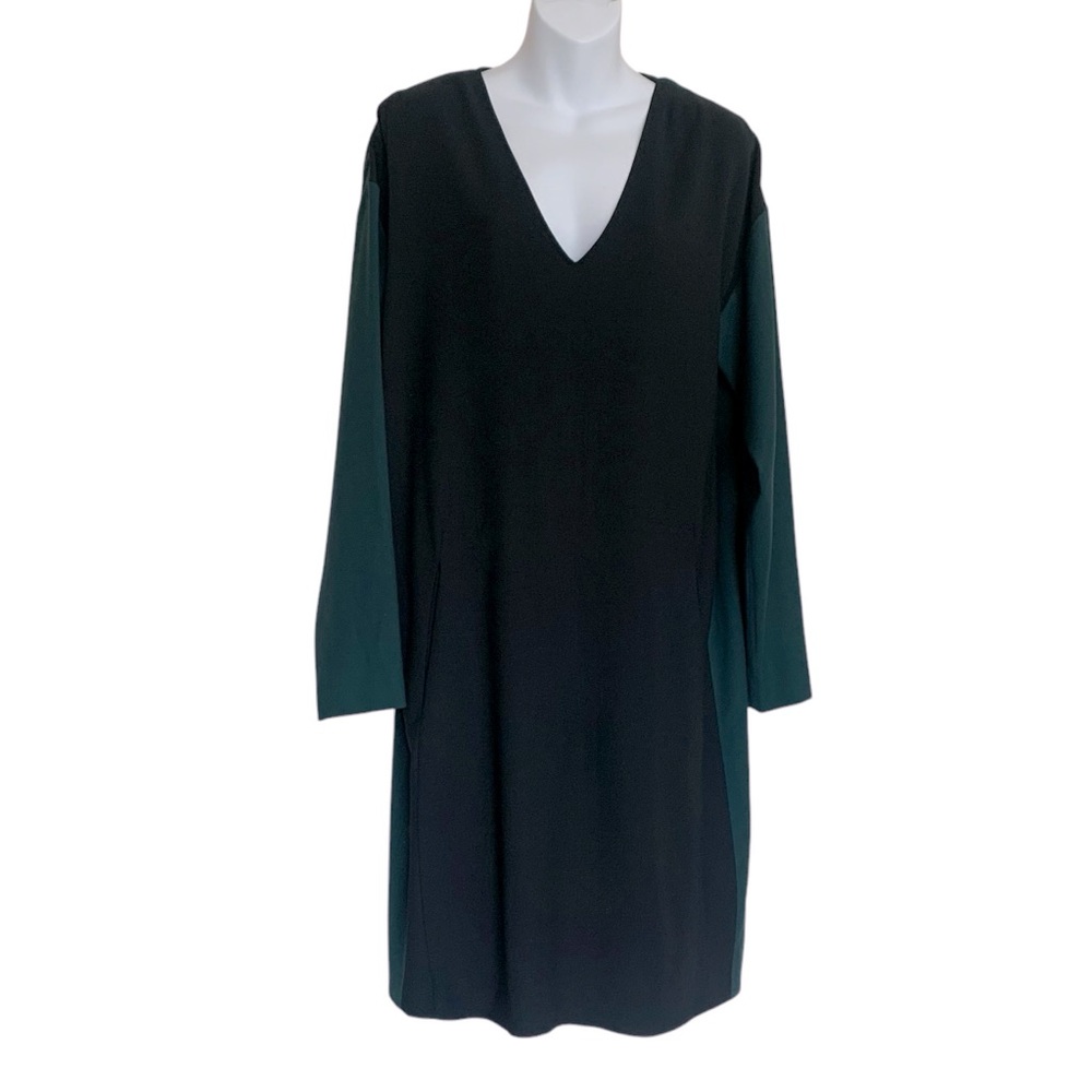 Cedric Charlier V-Neck Long Sleeve Shift Dress Size 8
